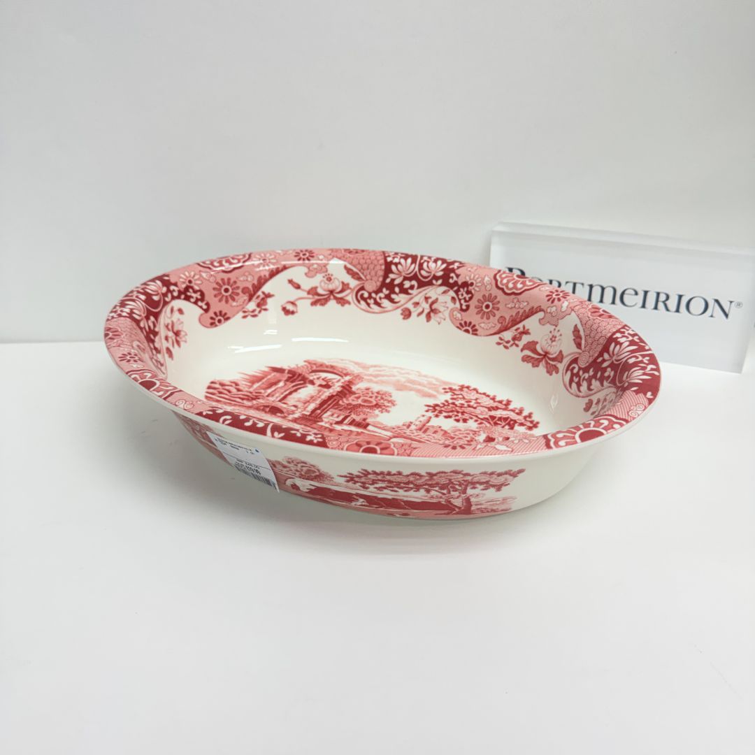 Spode Cranberyy Italian Oval Rim Dish 11”
