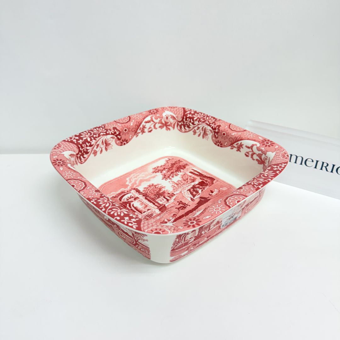Spode Cranberyy Italian Square Dish 10 Inch