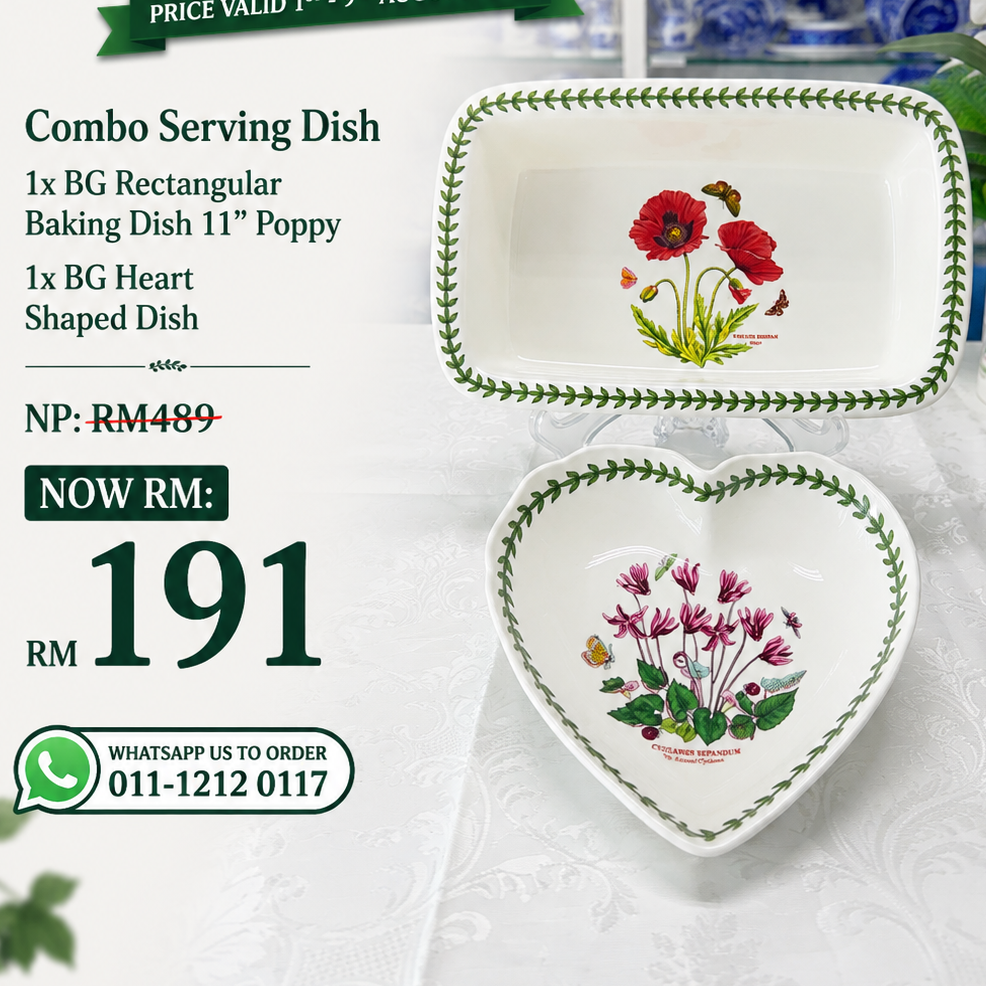 Combo BG Heart Shaped & BG Rectangular Baking Dish (CHN)
