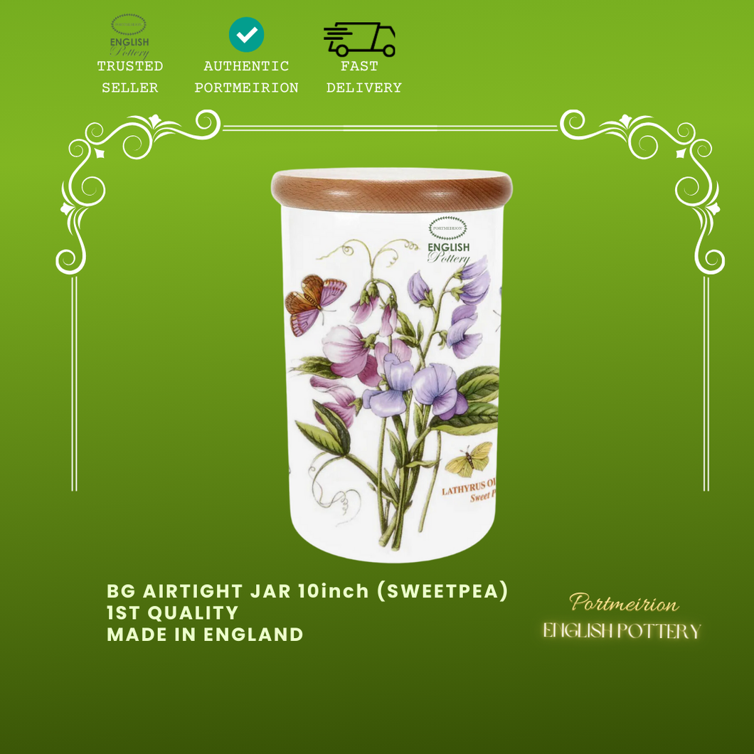 Portmeirion Botanic Garden Airtight Jar 8 inch Sweetpea (ENG)