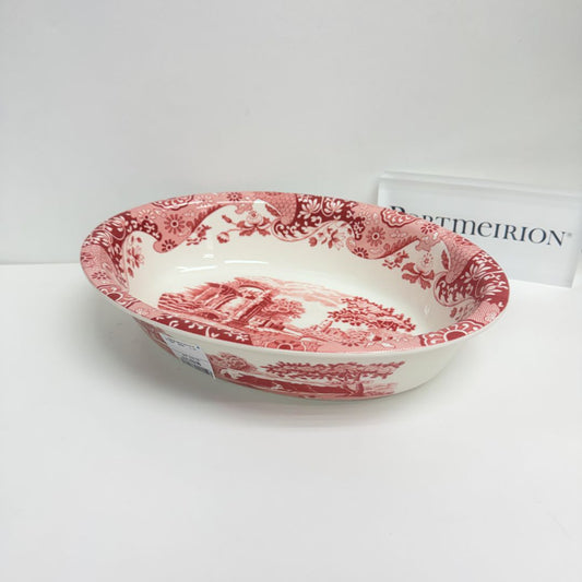Spode Cranberyy Italian Oval Rim Dish 11”