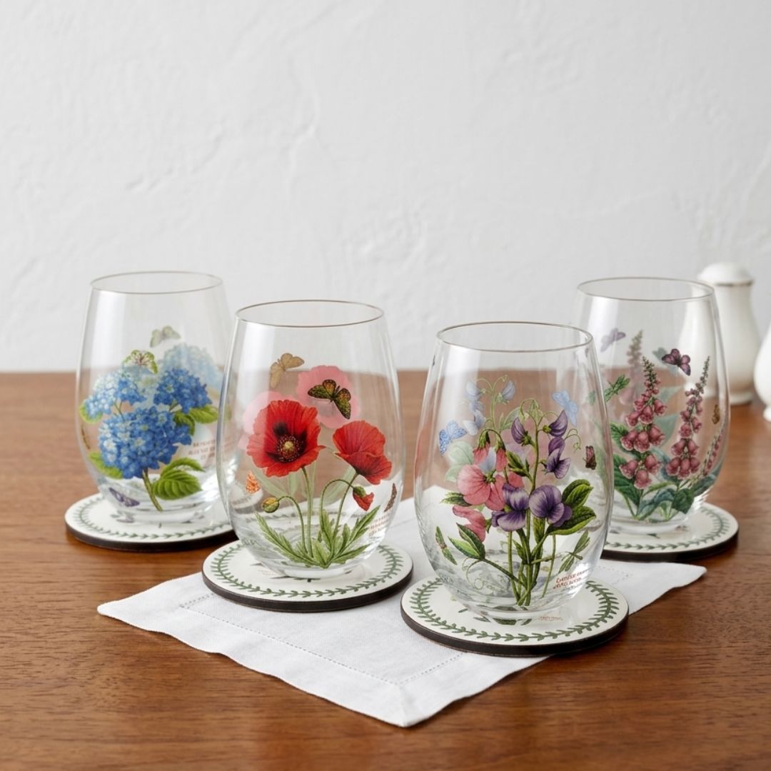Combo Portmeirion BG Stemless Glasses & Coaster (CHN)