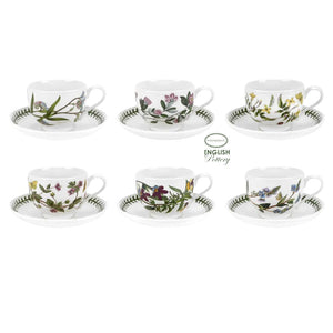 Botanic Garden Traditional Teacup & Saucers (set of 6)