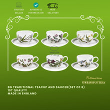 Botanic Garden Traditional Teacup & Saucers (set of 6)